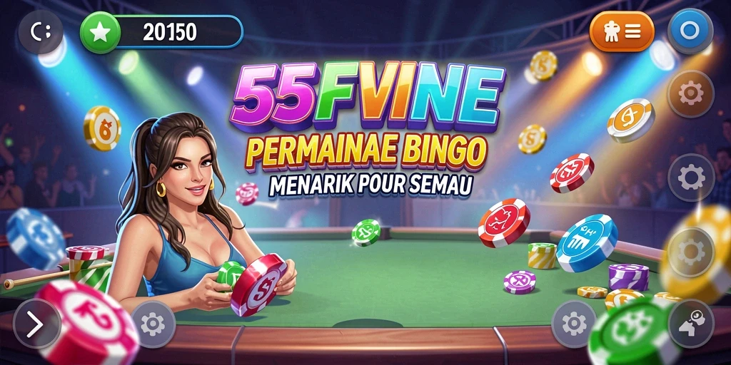 Screenshot gameplay Bingo di 55FIVE dengan tampilan yang menarik.
