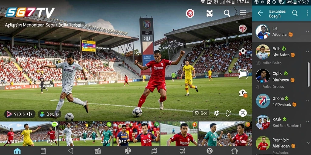 Screenshot utama 567TV menampilkan gameplay menonton sepak bola yang seru.