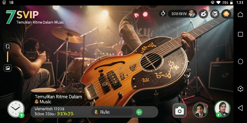 Tampilan gameplay 7SVIP yang menampilkan fitur musik interaktif.