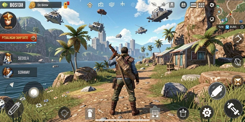 Tampilan gameplay <strong>BOS138</strong> yang menakjubkan di dunia terbuka.