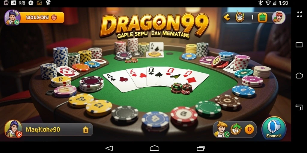 Tampilan gameplay DRAGON99 menghadirkan keseruan permainan Gaple.