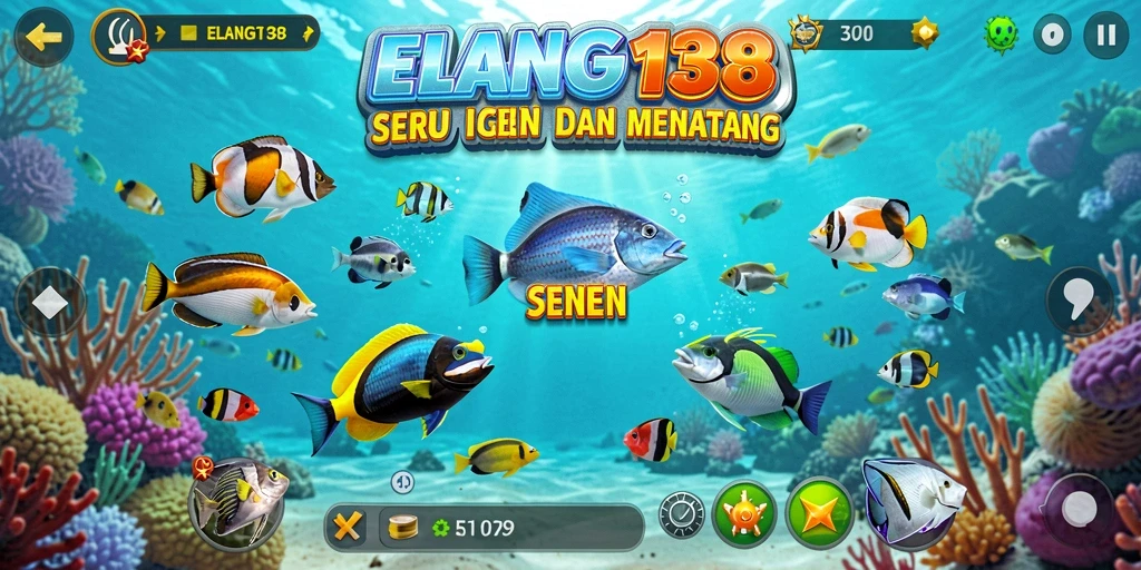 Tampilan gameplay ELANG138 dengan banyak pilihan ikan untuk diburu.