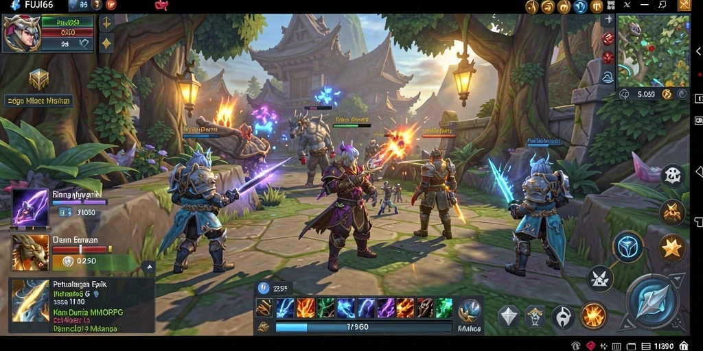 Tangkapan layar FUJI66 yang menampilkan aksi petualangan di dunia MMORPG.