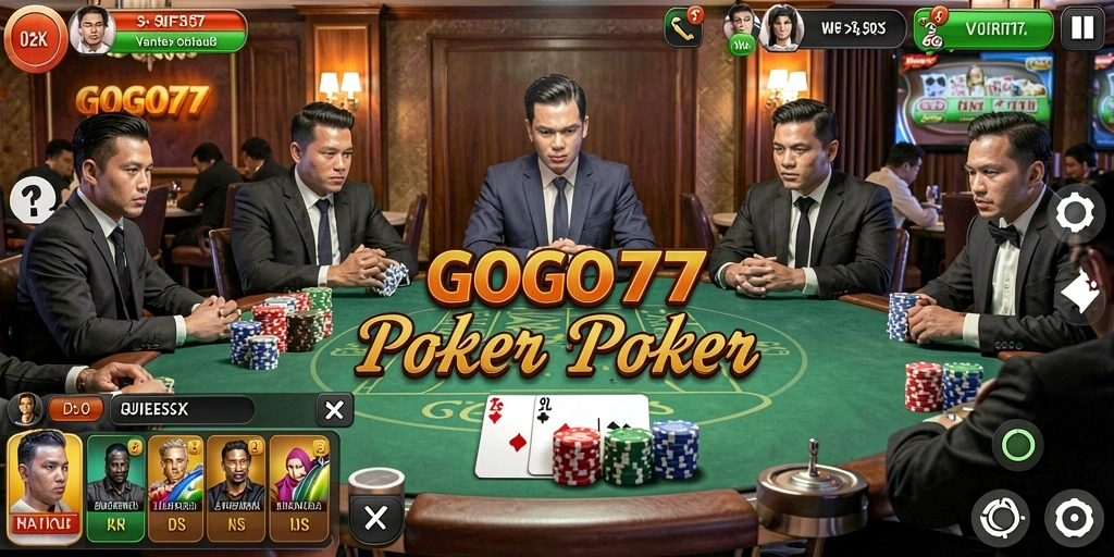 Screenshot gameplay GOGO77 menunjukkan pengalaman poker yang seru.