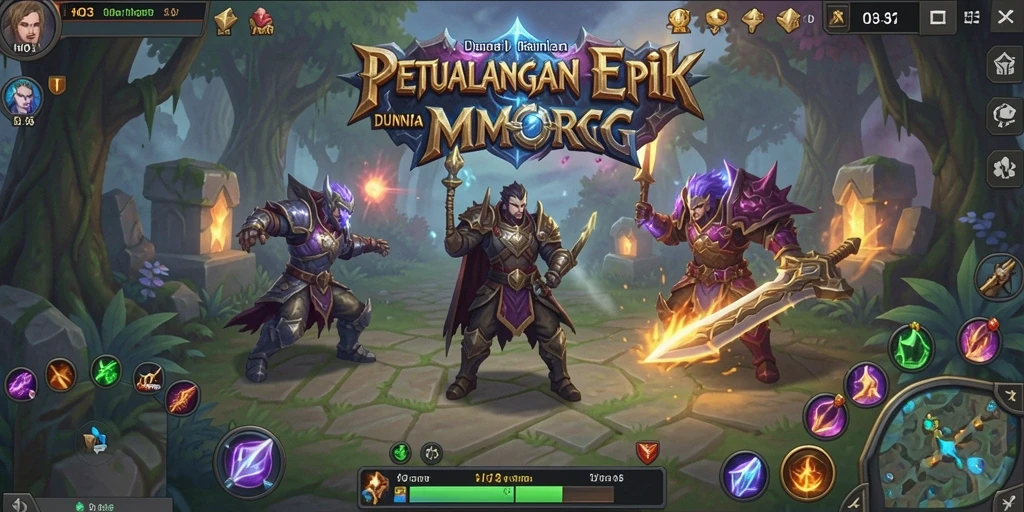 Gameplay seru H03 yang penuh aksi dalam dunia MMORPG.