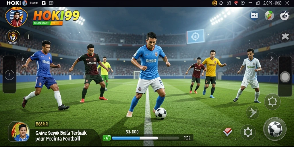 Screenshot HOKI99 menampilkan gameplay sepak bola yang intens dan mendebarkan.
