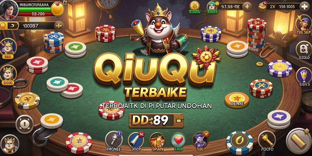 Screenshot gameplay IDR89 yang menunjukkan suasana permainan QiuQiu yang mendebarkan.