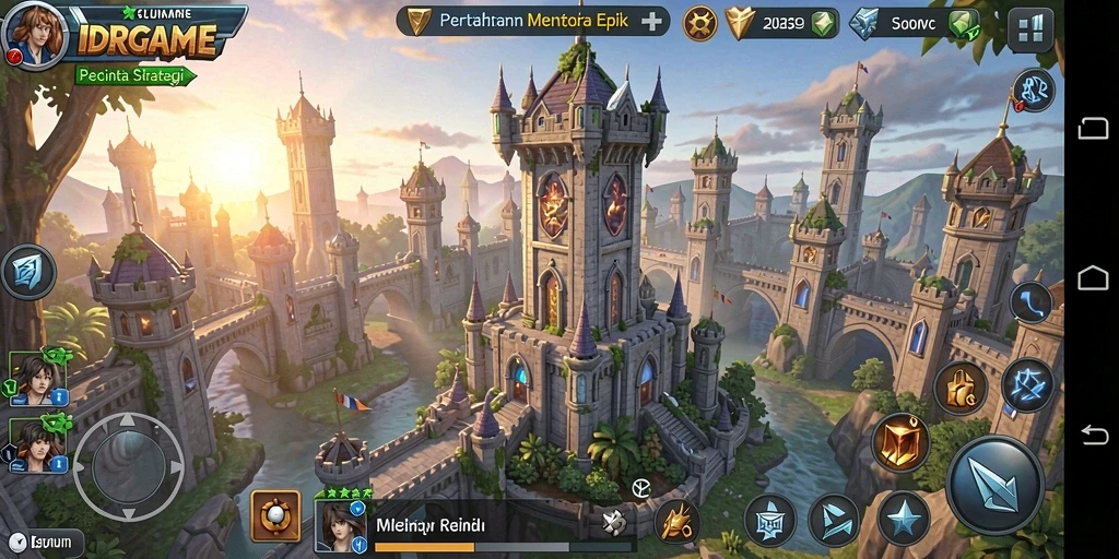 Gameplay menegangkan dan strategis dalam IDRGAME Tower Defense.