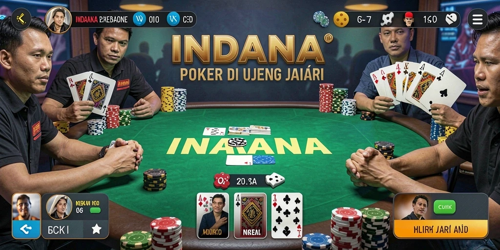 Screenshot INDAAA menampilkan aksi seru dalam permainan Poker.