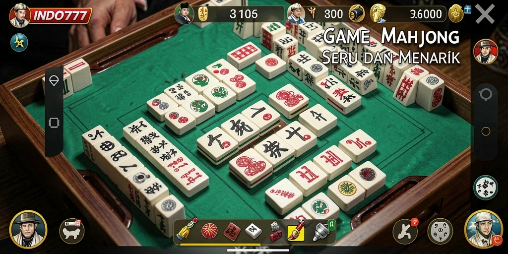 Tampilan gameplay Mahjong yang menarik dan seru di INDO777.