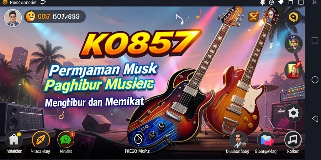 Tampilan gameplay KO857 yang seru dan interaktif dalam memainkan musik.