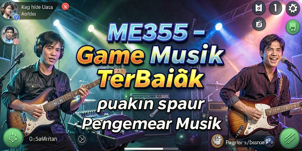 Screenshot gameplay ME355 menampilkan interaksi pengguna dengan musik.