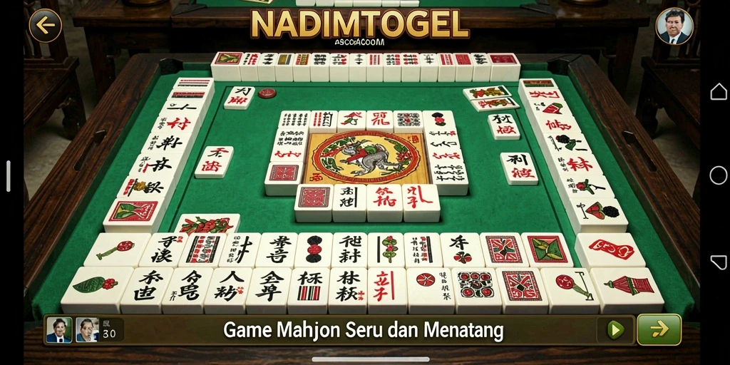 Tampilan gameplay NADIMTOGEL dengan ubin Mahjong yang menarik.
