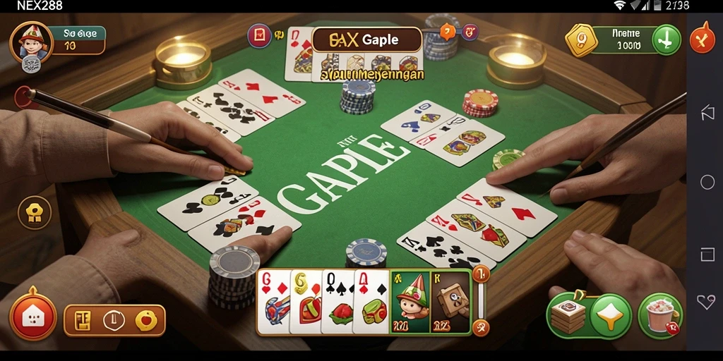 Tampilan gameplay Gaple yang seru dan interaktif.