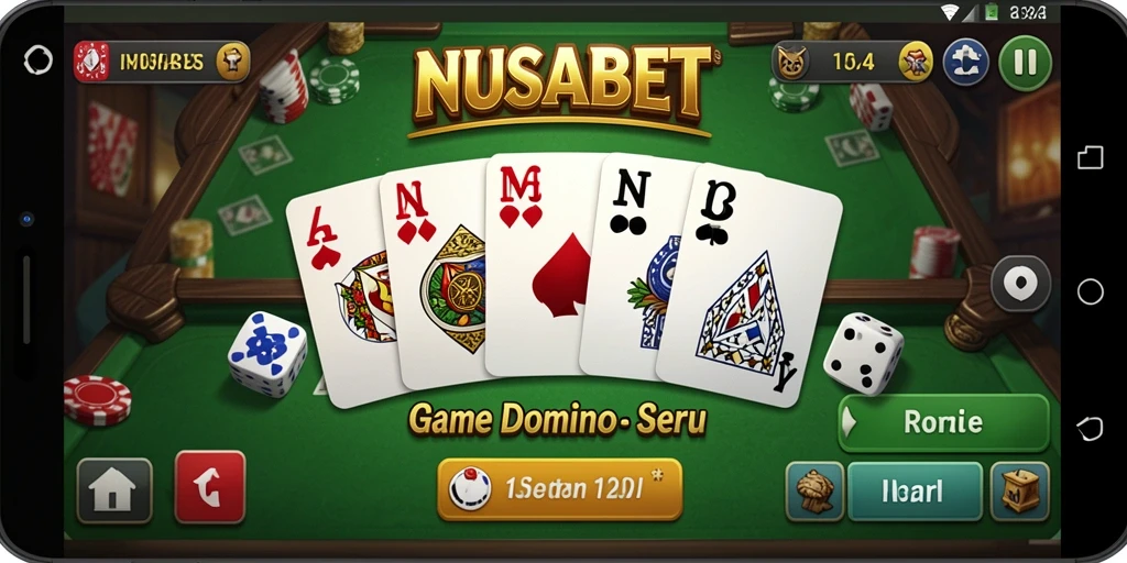 Screenshot gameplay Domino NUSABET yang seru dan interaktif.