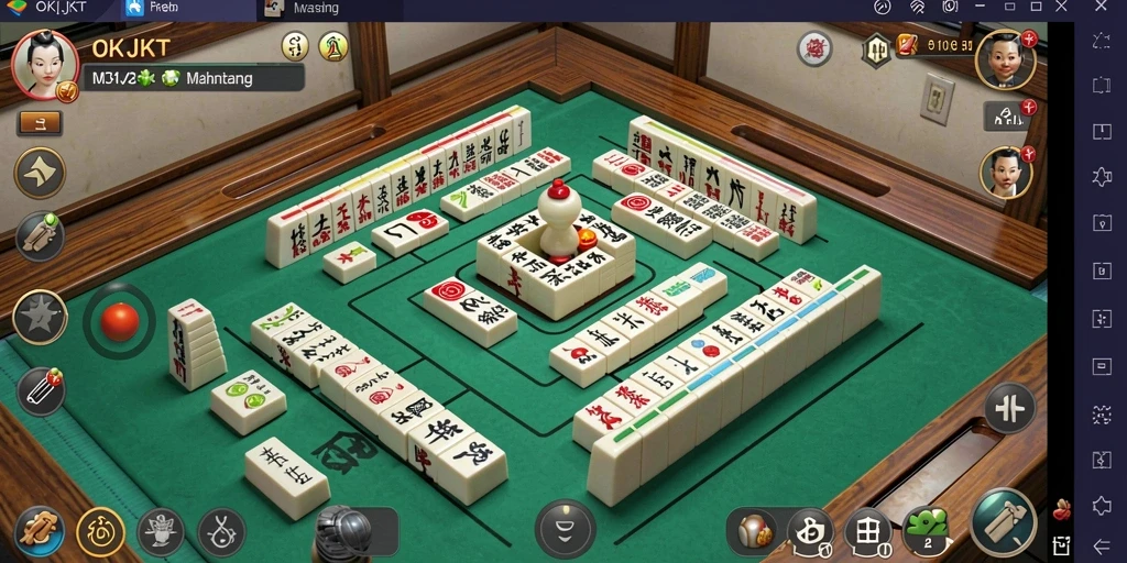 Tampilan screenshot gameplay OKJKT yang menarik dan penuh tantangan Mahjong.