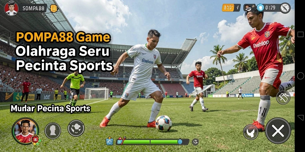Gambar gameplay POMPA88 menampilkan aksi mendebarkan dalam olahraga.