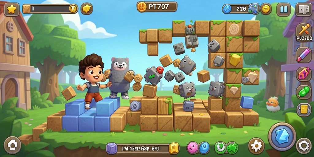 Gameplay PT707 yang menantang dan seru dalam berbagai level puzzle.
