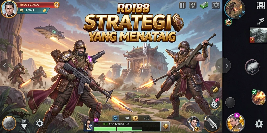 Screenshot gameplay RDI88 menampilkan pertempuran strategi yang intens.