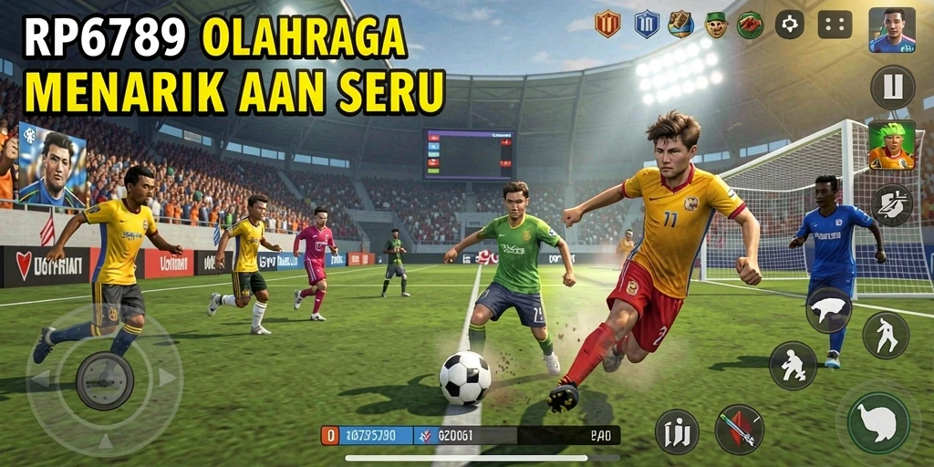 Screenshot gameplay RP6789 menampilkan aksi olahraga yang intens.