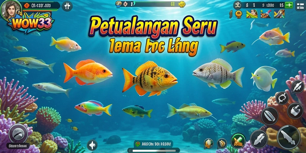 Tangkapan layar WOW33 menampilkan momen seru saat menangkap ikan.
