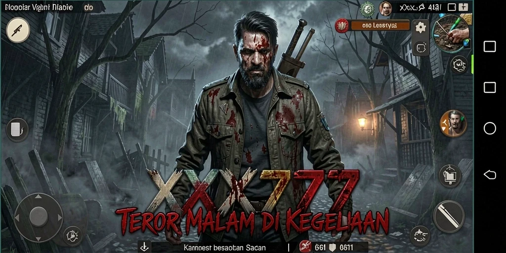 Screenshot gameplay XXX777 yang menampilkan atmosfer mencekam.